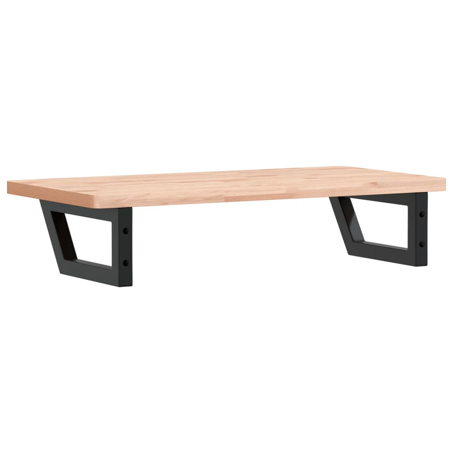 Badkamer Wandschap Staal En Massief Beukenhout 1 80 x 40 x 2.5 cm Bruin en zwart