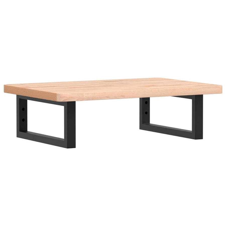 Badkamer Wandschap Staal En Massief Beukenhout 1 60 x 40 x 2.5 cm Bruin en zwart