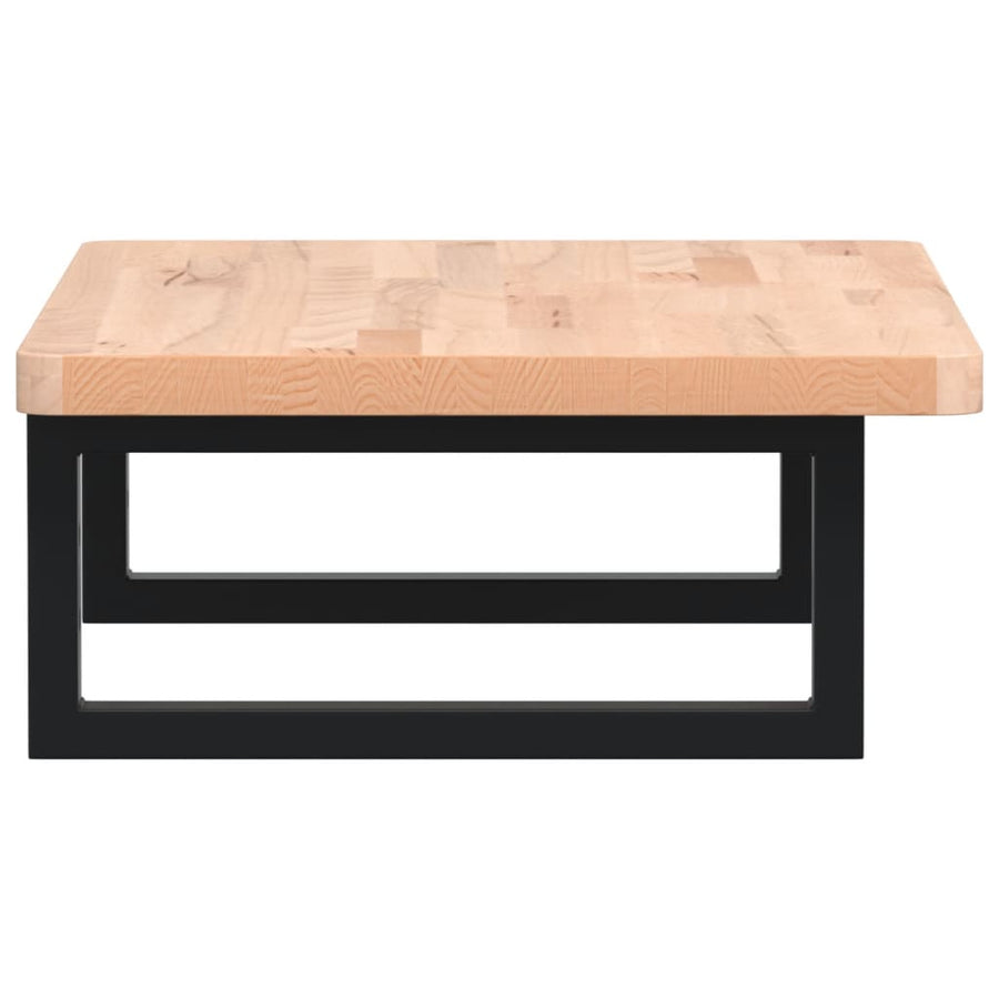 Badkamer Wandschap Staal En Massief Beukenhout 1 60 x 40 x 2.5 cm Bruin en zwart