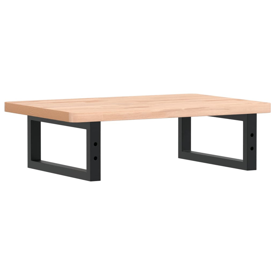 Badkamer Wandschap Staal En Massief Beukenhout 1 60 x 40 x 2.5 cm Bruin en zwart
