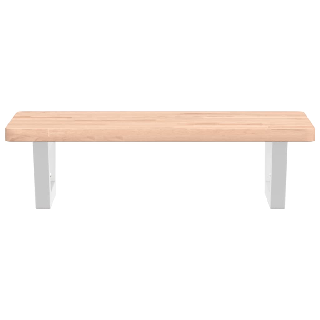 Badkamer wandschap staal en massief beukenhout