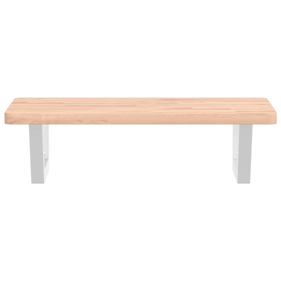 Badkamer wandschap staal en massief beukenhout