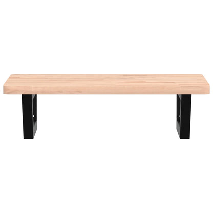 Badkamer Wandschap Staal En Massief Beukenhout 1 60 x 40 x 2.5 cm Bruin en zwart