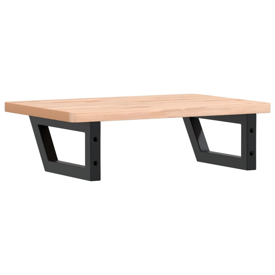 Badkamer Wandschap Staal En Massief Beukenhout 1 60 x 40 x 2.5 cm Bruin en zwart