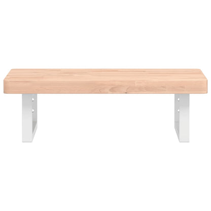 Badkamer wandschap staal en massief beukenhout