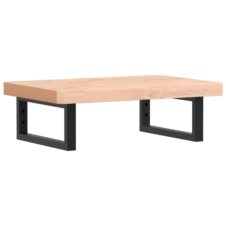 Badkamer Wandschap Staal En Massief Beukenhout 1 60 x 40 x 4 cm Bruin en zwart