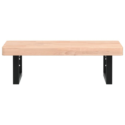 Badkamer Wandschap Staal En Massief Beukenhout 1 60 x 40 x 4 cm Bruin en zwart