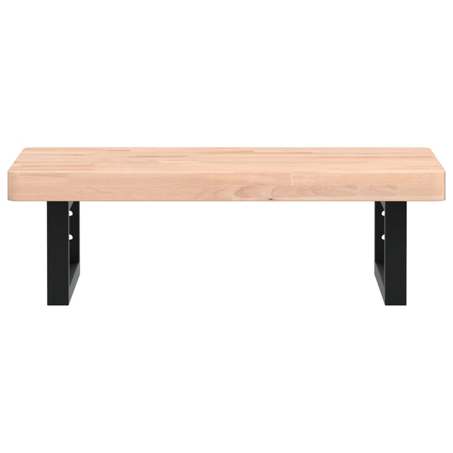Badkamer Wandschap Staal En Massief Beukenhout 1 60 x 40 x 4 cm Bruin en zwart