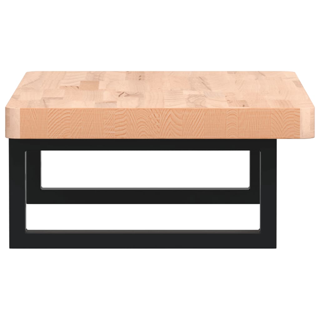 Badkamer Wandschap Staal En Massief Beukenhout 1 60 x 40 x 4 cm Bruin en zwart