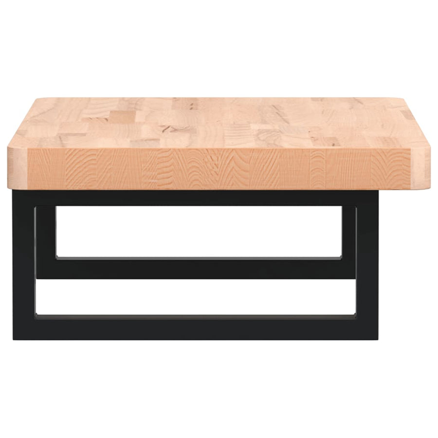 Badkamer Wandschap Staal En Massief Beukenhout 1 60 x 40 x 4 cm Bruin en zwart