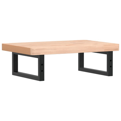 Badkamer Wandschap Staal En Massief Beukenhout 1 60 x 40 x 4 cm Bruin en zwart