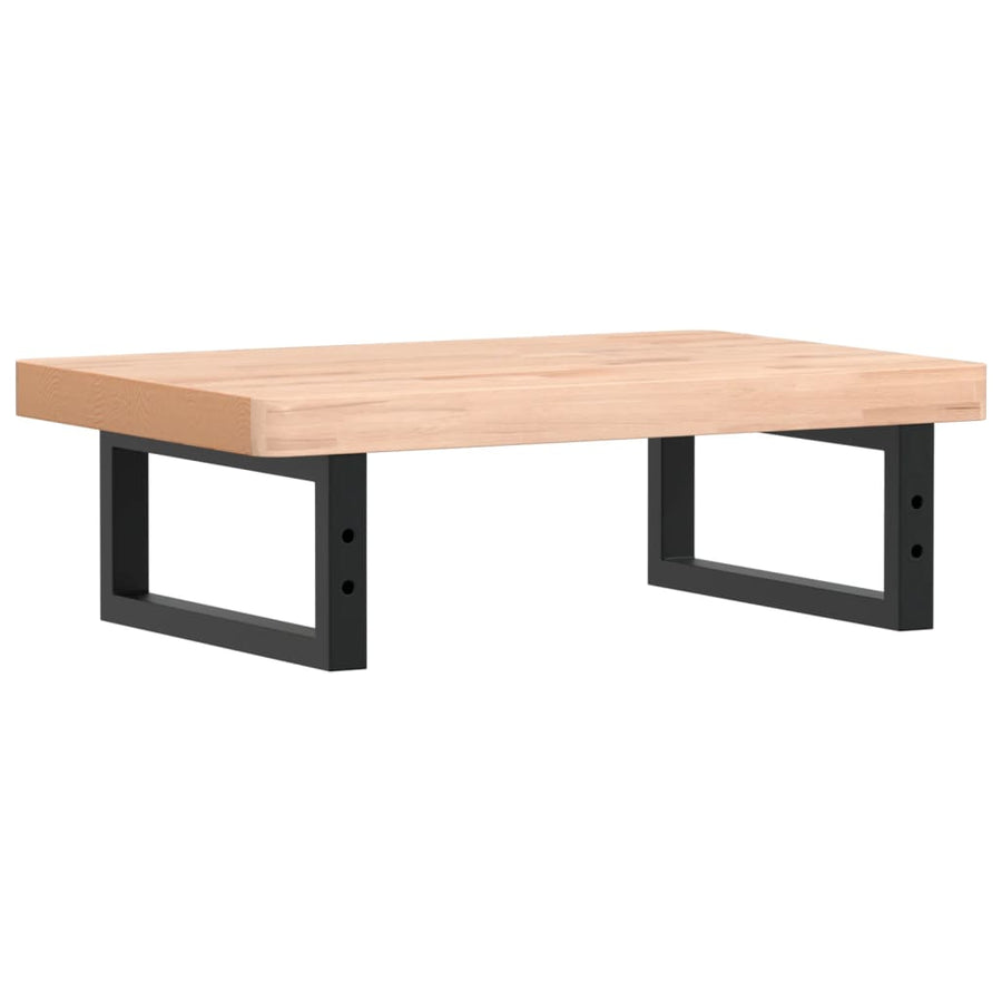 Badkamer Wandschap Staal En Massief Beukenhout 1 60 x 40 x 4 cm Bruin en zwart