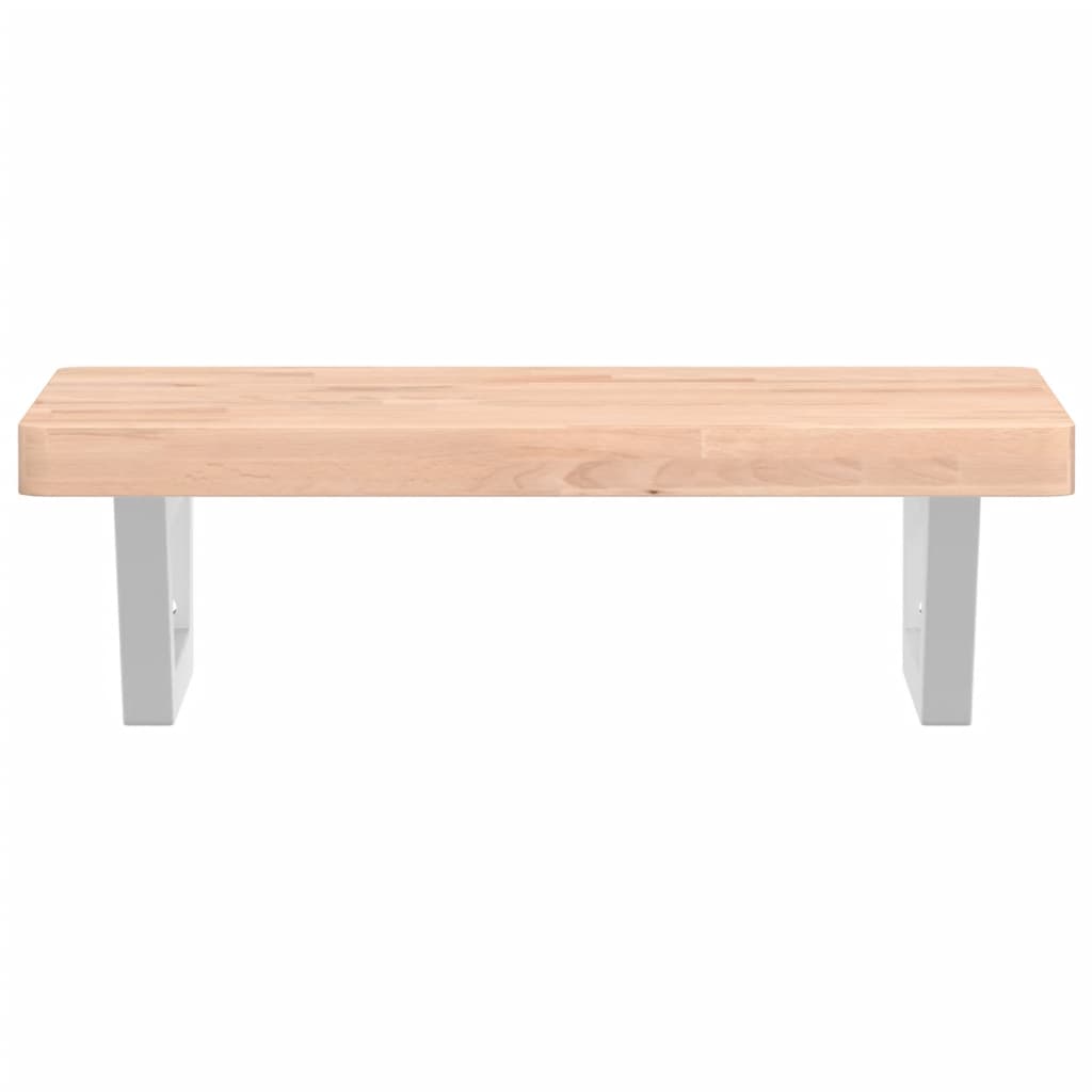 Badkamer wandschap staal en massief beukenhout