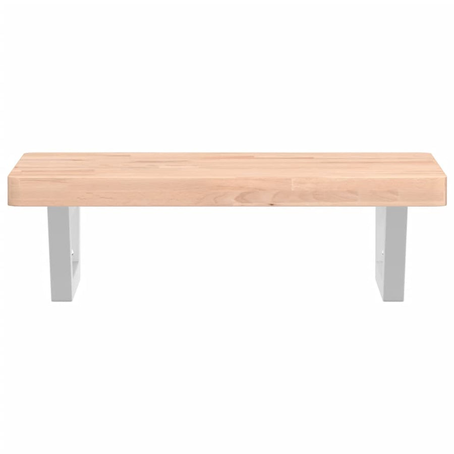 Badkamer wandschap staal en massief beukenhout
