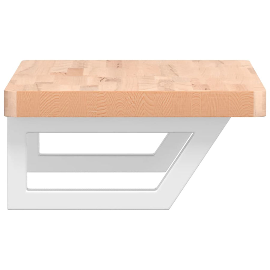 Badkamer wandschap staal en massief beukenhout