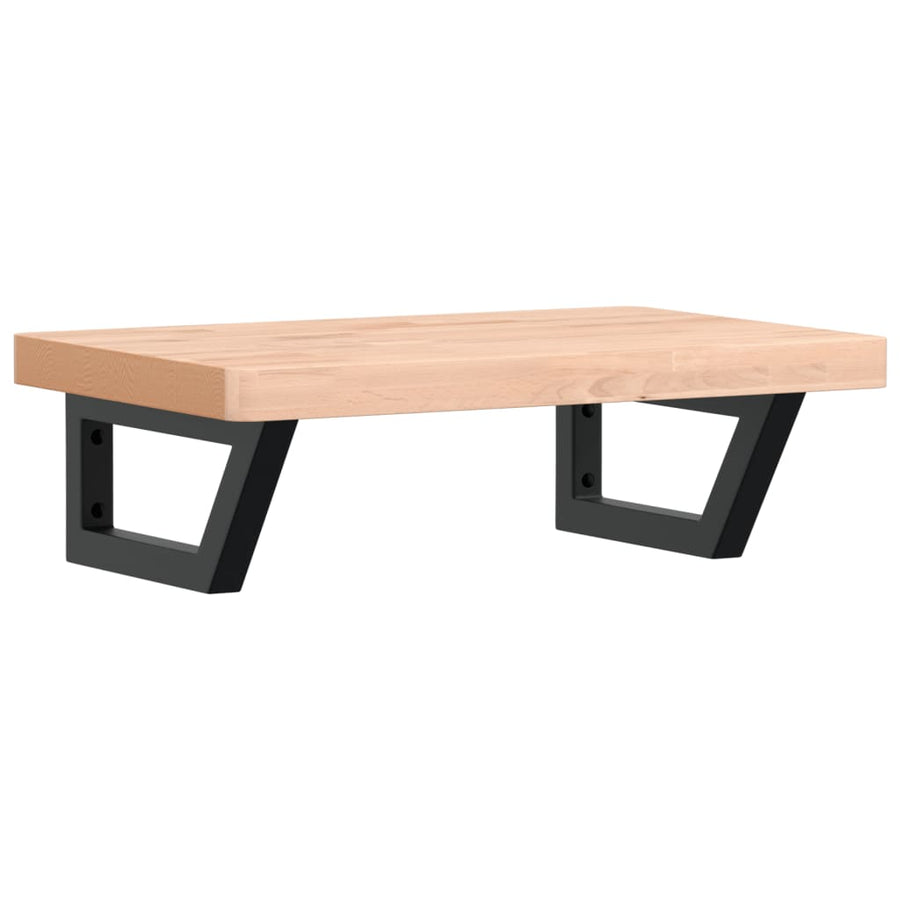 Badkamer Wandschap Staal En Massief Beukenhout 1 60 x 40 x 4 cm Bruin en zwart