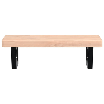 Badkamer Wandschap Staal En Massief Beukenhout 1 60 x 40 x 4 cm Bruin en zwart