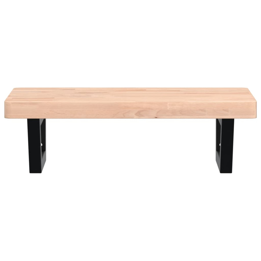 Badkamer Wandschap Staal En Massief Beukenhout 1 60 x 40 x 4 cm Bruin en zwart