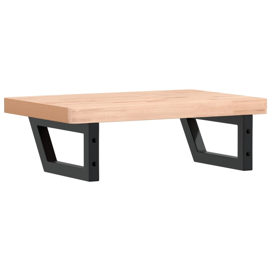 Badkamer Wandschap Staal En Massief Beukenhout 1 60 x 40 x 4 cm Bruin en zwart