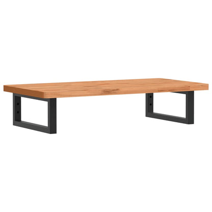 Badkamer Wandschap Staal En Massief Beukenhout 1 80 x 40 x 2.5 cm Donkerbruin en zwart