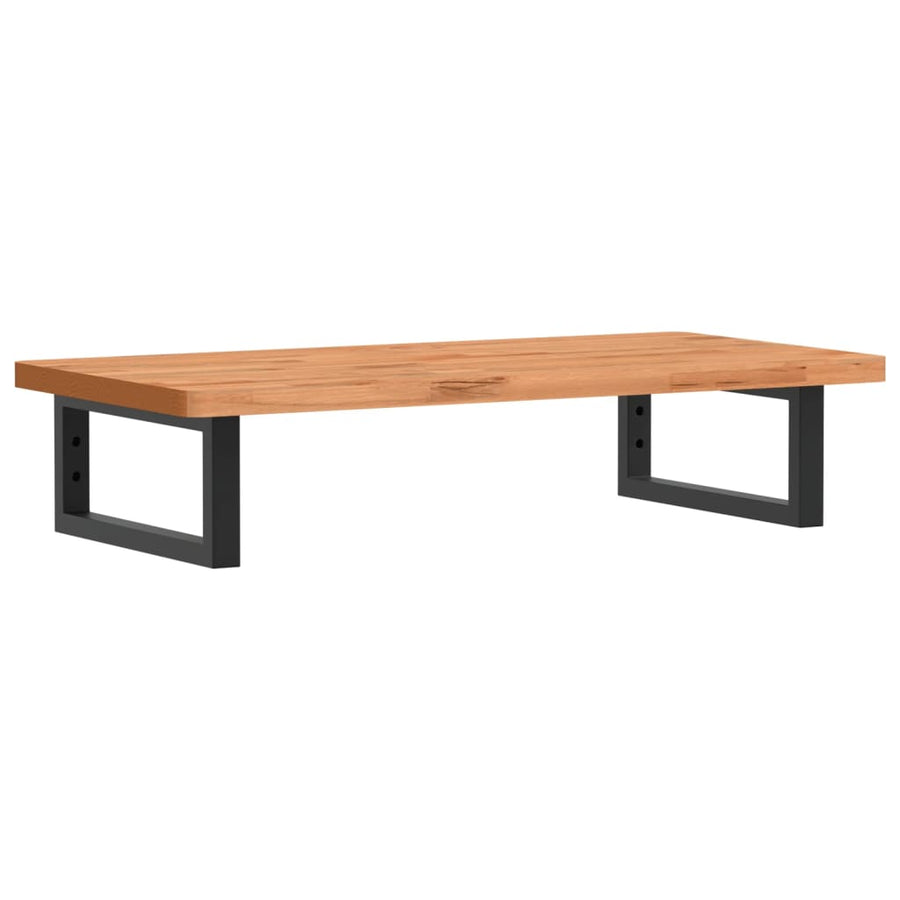 Badkamer Wandschap Staal En Massief Beukenhout 1 80 x 40 x 2.5 cm Donkerbruin en zwart