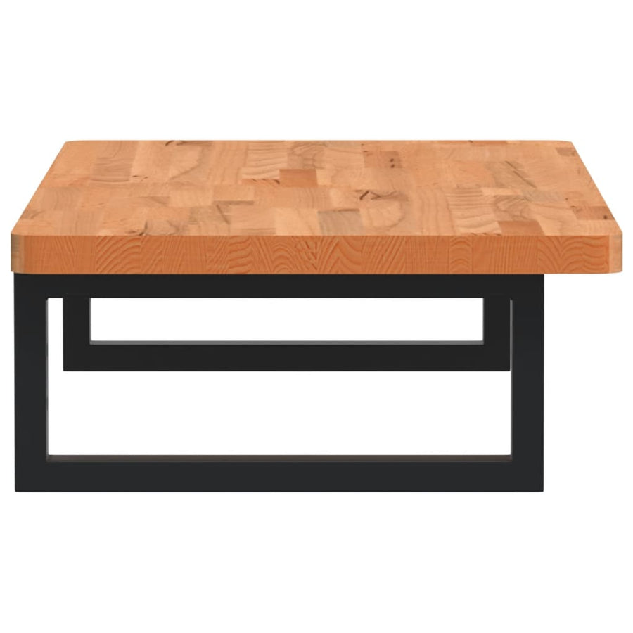 Badkamer Wandschap Staal En Massief Beukenhout 1 80 x 40 x 2.5 cm Donkerbruin en zwart
