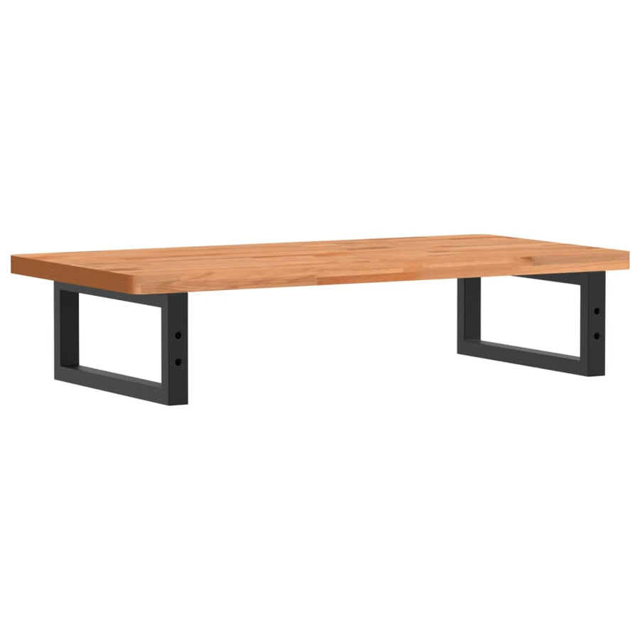 Badkamer Wandschap Staal En Massief Beukenhout 1 80 x 40 x 2.5 cm Donkerbruin en zwart