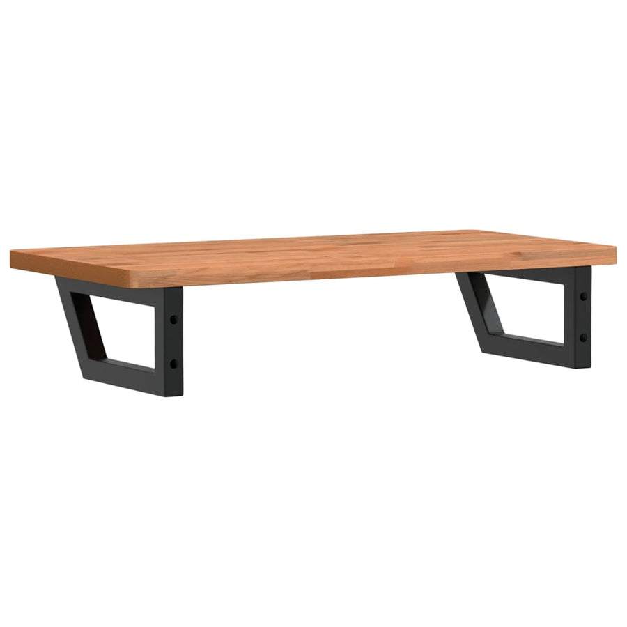 Badkamer Wandschap Staal En Massief Beukenhout 1 80 x 40 x 2.5 cm Donkerbruin en zwart