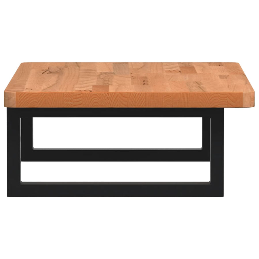 Badkamer Wandschap Staal En Massief Beukenhout 1 60 x 40 x 2.5 cm Donkerbruin en zwart