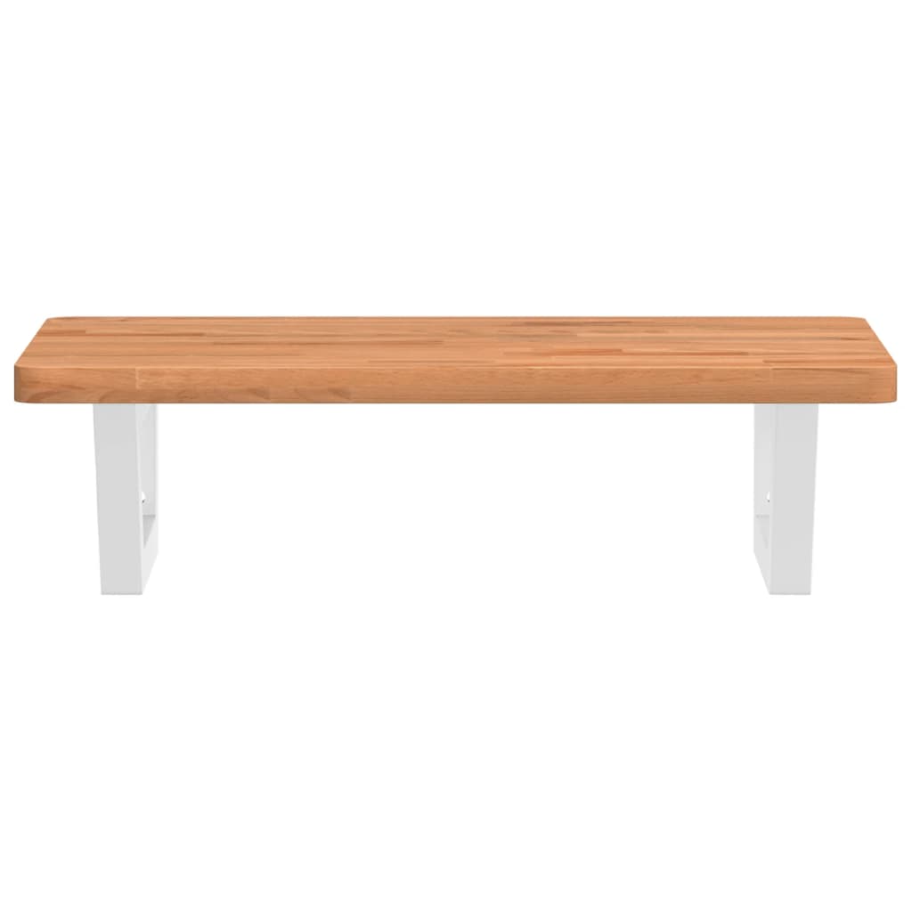 Badkamer wandschap staal en massief beukenhout