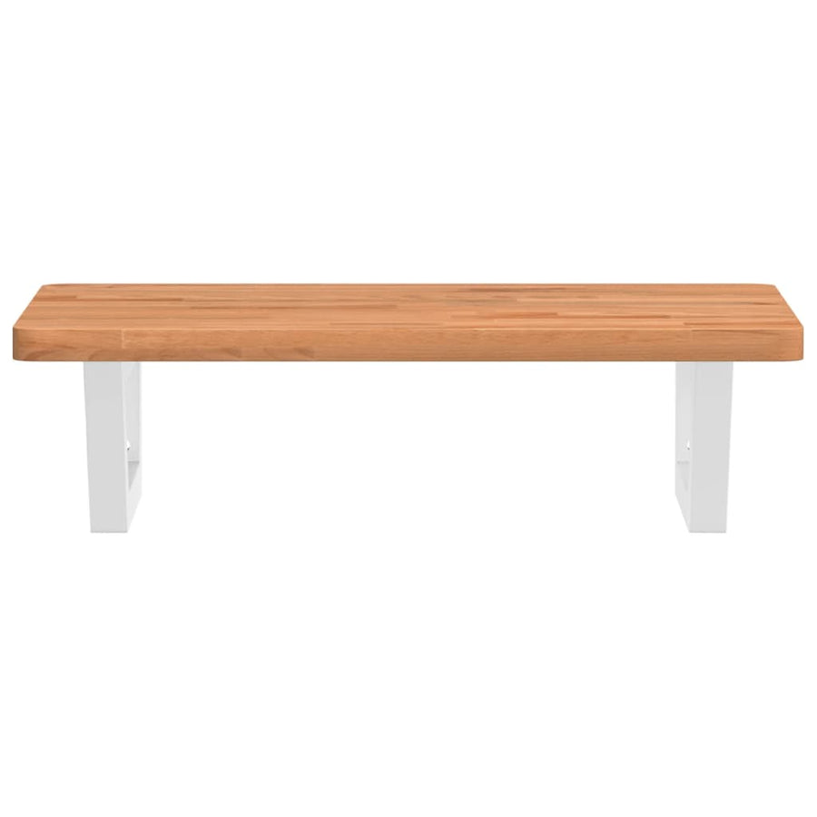 Badkamer wandschap staal en massief beukenhout