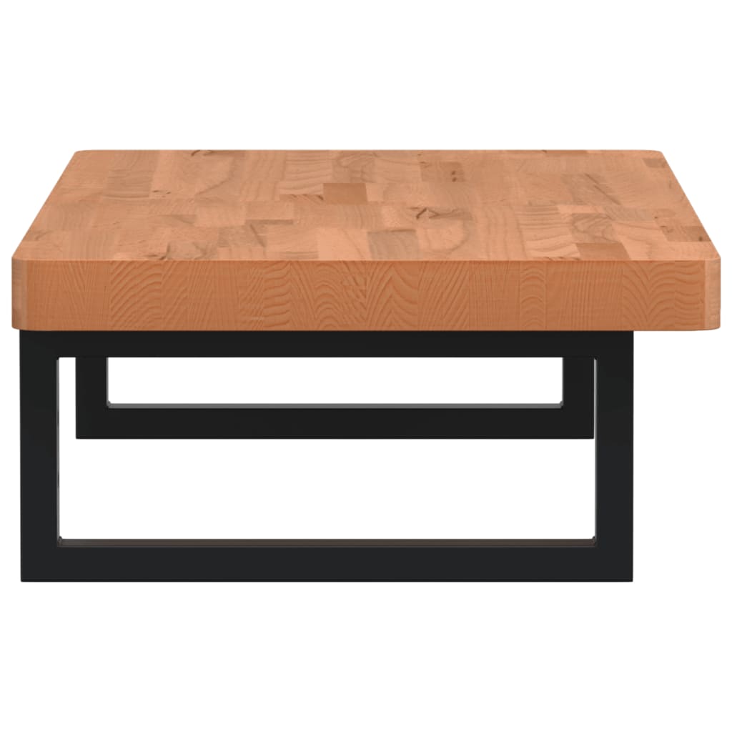Badkamer Wandschap Staal En Massief Beukenhout 1 80 x 40 x 4 cm Donkerbruin en zwart