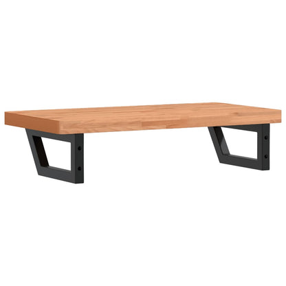 Badkamer Wandschap Staal En Massief Beukenhout 1 80 x 40 x 4 cm Donkerbruin en zwart