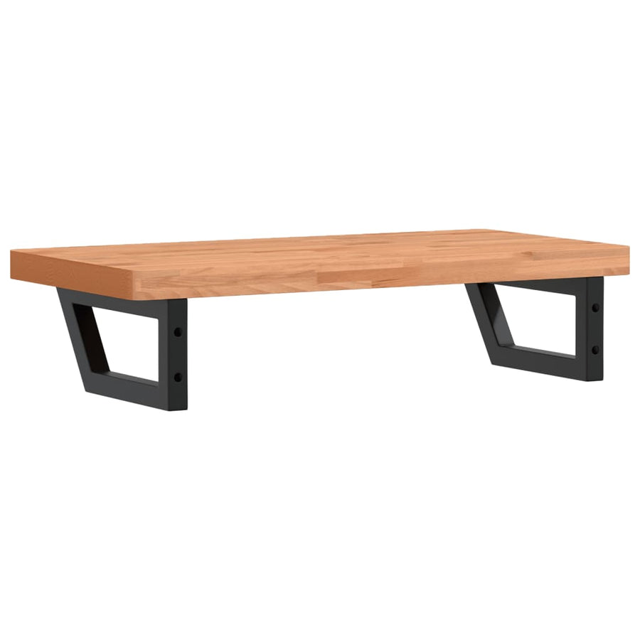 Badkamer Wandschap Staal En Massief Beukenhout 1 80 x 40 x 4 cm Donkerbruin en zwart