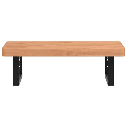 Badkamer Wandschap Staal En Massief Beukenhout 1 60 x 40 x 4 cm Donkerbruin en zwart