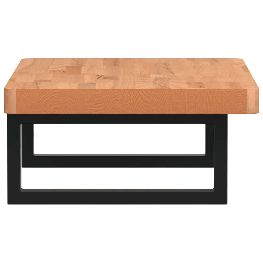Badkamer Wandschap Staal En Massief Beukenhout 1 60 x 40 x 4 cm Donkerbruin en zwart