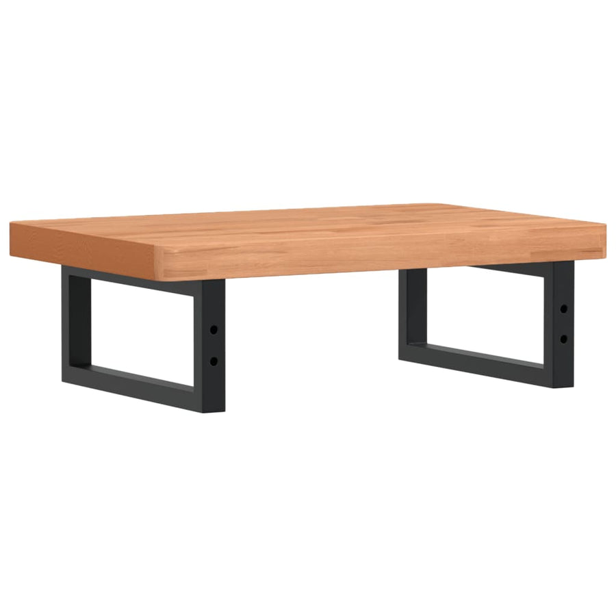 Badkamer Wandschap Staal En Massief Beukenhout 1 60 x 40 x 4 cm Donkerbruin en zwart