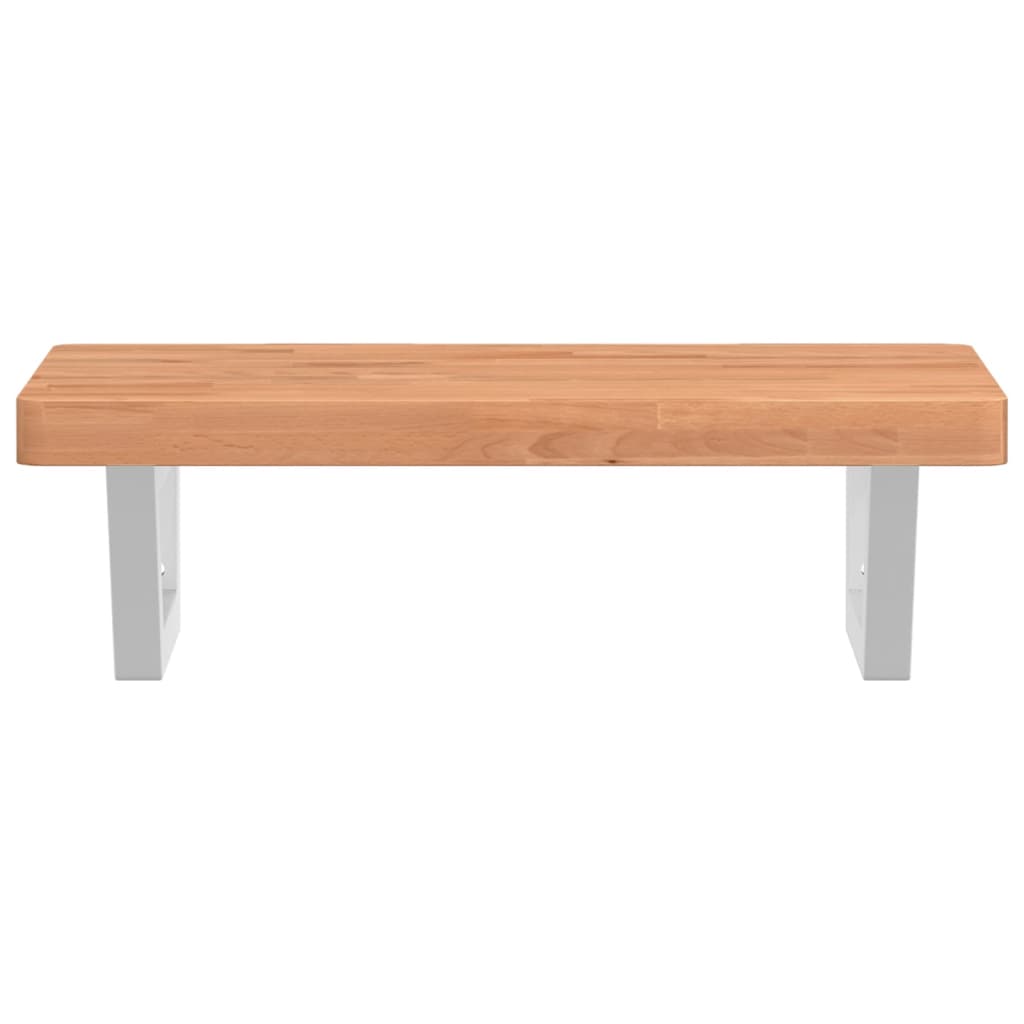 Badkamer wandschap staal en massief beukenhout