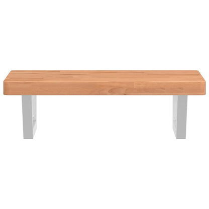 Badkamer wandschap staal en massief beukenhout