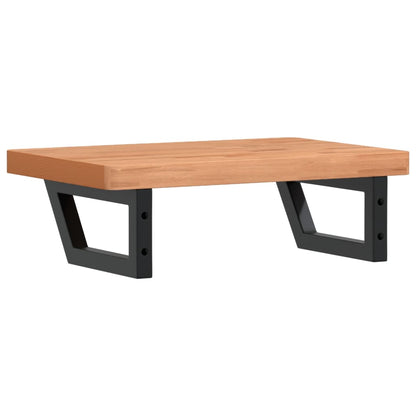 Badkamer Wandschap Staal En Massief Beukenhout 1 60 x 40 x 4 cm Donkerbruin en zwart
