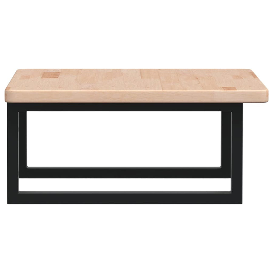 Badkamer Wandschap Staal En Massief Eikenhout 1 50 x 50 x 2.5 cm Bruin en zwart