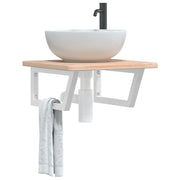 Badkamer wandschap staal massief eikenhout