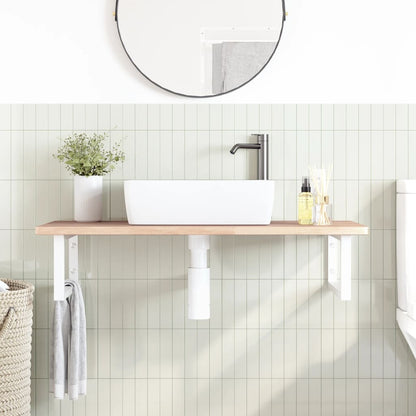 Badkamer Wandschap Staal En Massief Eikenhout 1