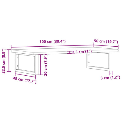 Badkamer Wandschap Staal En Massief Eikenhout 1