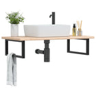 Badkamer wandschap 100x50 cm massief eikenhout staal