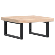 Badkamer Wandschap Staal En Massief Eikenhout 1 50 x 50 x 4 cm Bruin en zwart