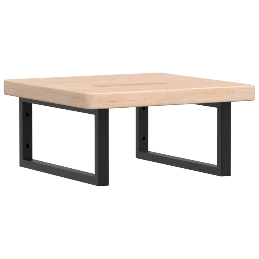 Badkamer Wandschap Staal En Massief Eikenhout 1 50 x 50 x 4 cm Bruin en zwart
