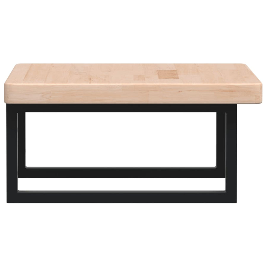 Badkamer Wandschap Staal En Massief Eikenhout 1 50 x 50 x 4 cm Bruin en zwart
