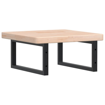 Badkamer Wandschap Staal En Massief Eikenhout 1 50 x 50 x 4 cm Bruin en zwart