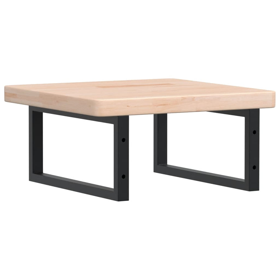 Badkamer Wandschap Staal En Massief Eikenhout 1 50 x 50 x 4 cm Bruin en zwart